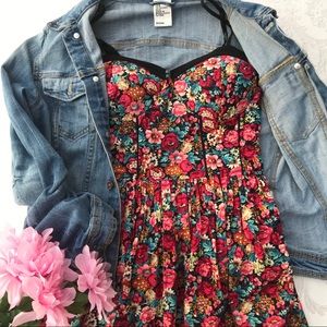 Floral bustier dress